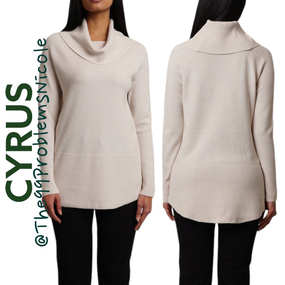 Cyrus Waffle Cowl Neck Sweater